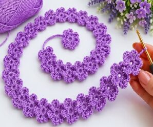 Te enseñare a tejer cordon de flores de crochet